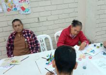 Talleres de pintura con los chicos de la casa de reposo diciembre 2022